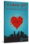 I Love You Minneapolis, Minnesota-Lantern Press-Stretched Canvas