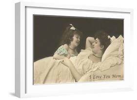 I Love You Mom, Mother and Daughter-null-Framed Art Print