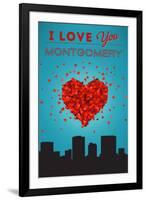 I Love You Montgomery, Alabama-Lantern Press-Framed Art Print