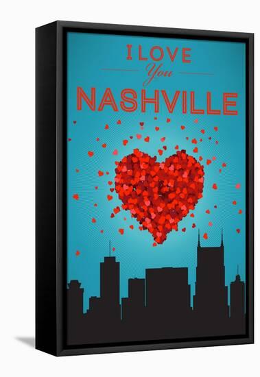 I Love You Nashville, Tennessee-Lantern Press-Framed Stretched Canvas