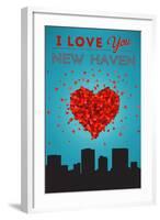 I Love You New Haven, Connecticut-Lantern Press-Framed Art Print