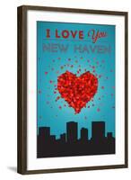 I Love You New Haven, Connecticut-Lantern Press-Framed Art Print