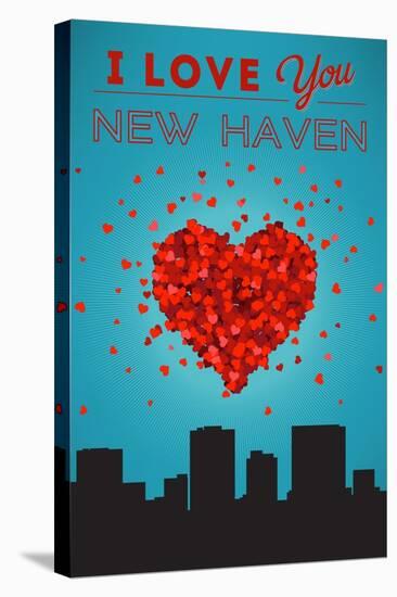 I Love You New Haven, Connecticut-Lantern Press-Stretched Canvas