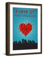 I Love You New Orleans, Louisiana-Lantern Press-Framed Art Print