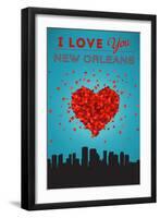 I Love You New Orleans, Louisiana-Lantern Press-Framed Art Print