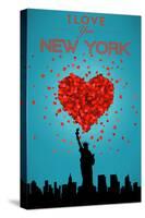 I Love You New York City, NY-Lantern Press-Stretched Canvas