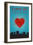 I Love You Newark, New Jersey-Lantern Press-Framed Art Print