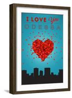 I Love You Odessa, Texas-Lantern Press-Framed Art Print