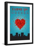 I Love You Odessa, Texas-Lantern Press-Framed Art Print