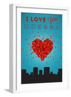 I Love You Odessa, Texas-Lantern Press-Framed Art Print