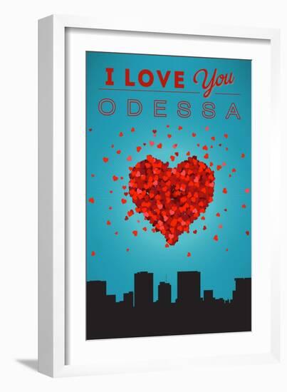 I Love You Odessa, Texas-Lantern Press-Framed Art Print