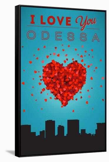I Love You Odessa, Texas-Lantern Press-Framed Stretched Canvas