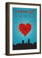 I Love You Omaha, Nebraska-Lantern Press-Framed Art Print