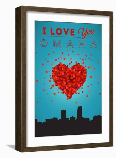 I Love You Omaha, Nebraska-Lantern Press-Framed Art Print