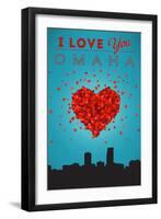 I Love You Omaha, Nebraska-Lantern Press-Framed Art Print