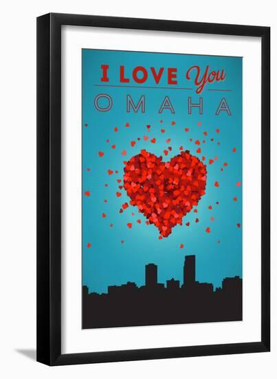 I Love You Omaha, Nebraska-Lantern Press-Framed Art Print