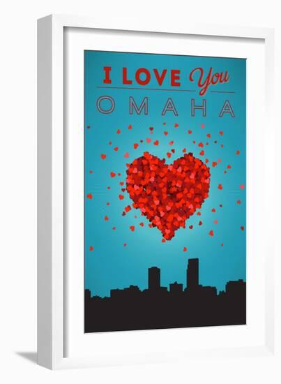 I Love You Omaha, Nebraska-Lantern Press-Framed Art Print