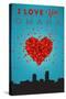 I Love You Omaha, Nebraska-Lantern Press-Stretched Canvas