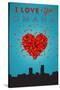 I Love You Omaha, Nebraska-Lantern Press-Stretched Canvas