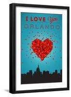 I Love You Orlando, Florida-Lantern Press-Framed Art Print