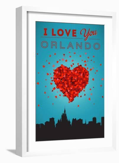 I Love You Orlando, Florida-Lantern Press-Framed Art Print