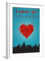 I Love You Orlando, Florida-Lantern Press-Framed Art Print