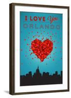 I Love You Orlando, Florida-Lantern Press-Framed Art Print