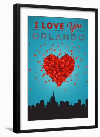 I Love You Orlando, Florida-Lantern Press-Framed Art Print