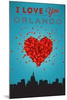 I Love You Orlando, Florida-Lantern Press-Mounted Art Print