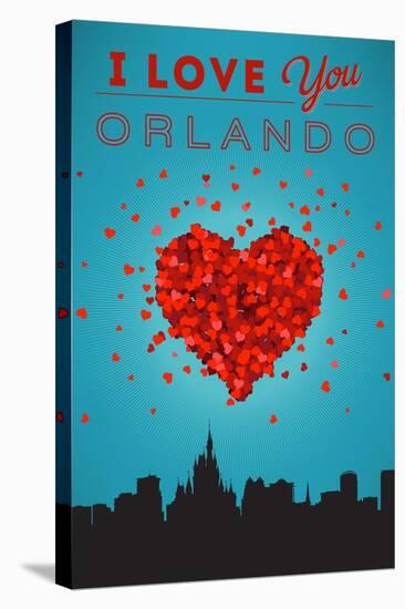 I Love You Orlando, Florida-Lantern Press-Stretched Canvas