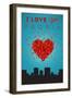 I Love You Peoria, Illinois-Lantern Press-Framed Art Print