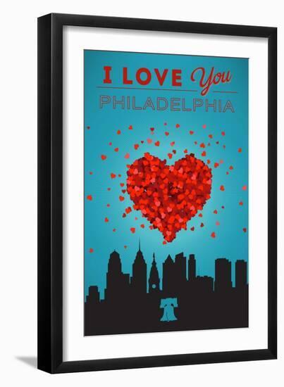 I Love You Philadelphia-Lantern Press-Framed Art Print