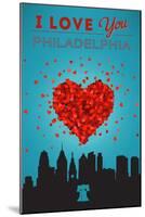 I Love You Philadelphia-Lantern Press-Mounted Art Print