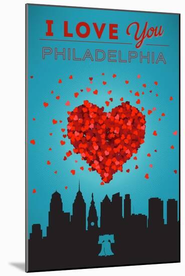 I Love You Philadelphia-Lantern Press-Mounted Art Print