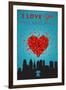 I Love You Philadelphia-Lantern Press-Framed Art Print