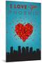 I Love You Phoenix, Arizona-Lantern Press-Mounted Art Print