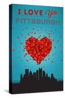 I Love You Pittsburgh, Pennsylvania-Lantern Press-Stretched Canvas