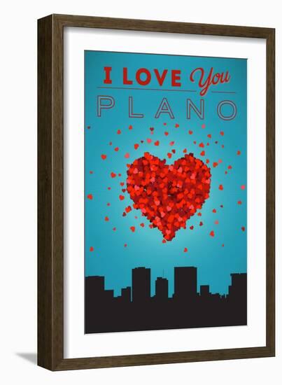 I Love You Plano, Texas-Lantern Press-Framed Art Print