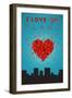 I Love You Plano, Texas-Lantern Press-Framed Art Print