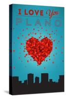 I Love You Plano, Texas-Lantern Press-Stretched Canvas