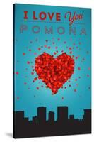 I Love You Pomona, California-Lantern Press-Stretched Canvas