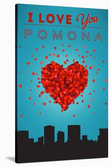 I Love You Pomona, California-Lantern Press-Stretched Canvas
