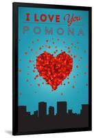 I Love You Pomona, California-Lantern Press-Framed Art Print
