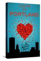 I Love You Portland, Oregon-Lantern Press-Stretched Canvas