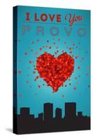 I Love You Provo, Utah-Lantern Press-Stretched Canvas