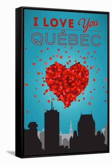 I love you Quebec, Canada-Lantern Press-Framed Stretched Canvas