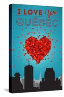 I love you Quebec, Canada-Lantern Press-Stretched Canvas