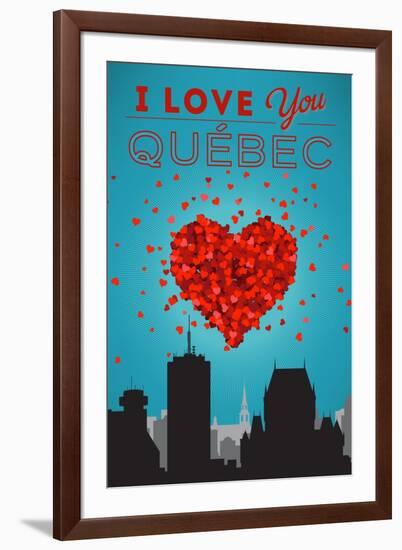 I love you Quebec, Canada-Lantern Press-Framed Art Print