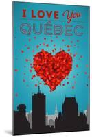 I love you Quebec, Canada-Lantern Press-Mounted Art Print