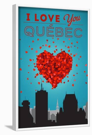 I love you Quebec, Canada-Lantern Press-Framed Art Print